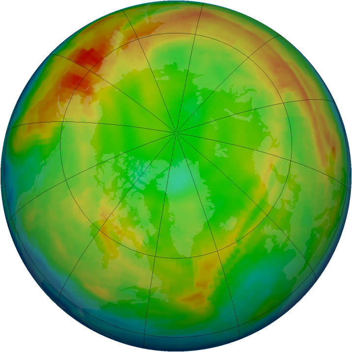Arctic ozone map for 05 February 1997